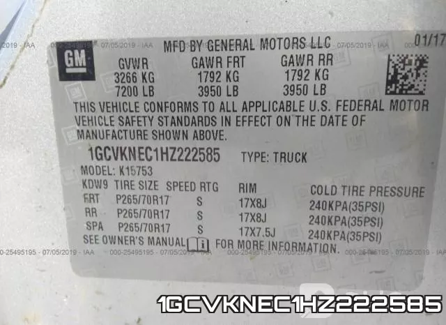 1GCVKNEC1HZ222585