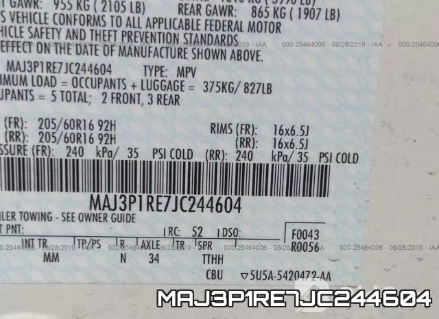 MAJ3P1RE7JC244604