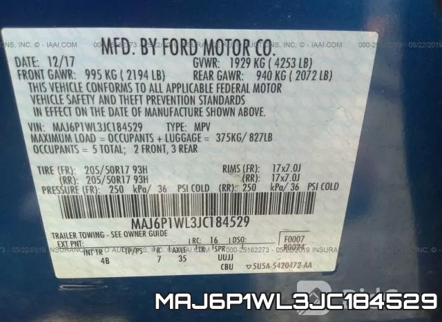 MAJ6P1WL3JC184529