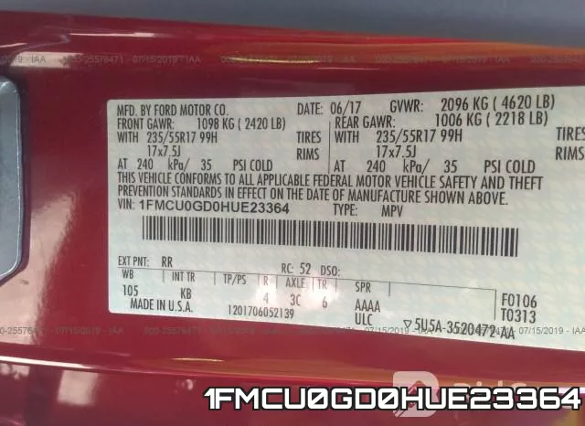 1FMCU0GD0HUE23364