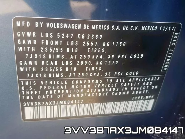 3VV3B7AX3JM084147