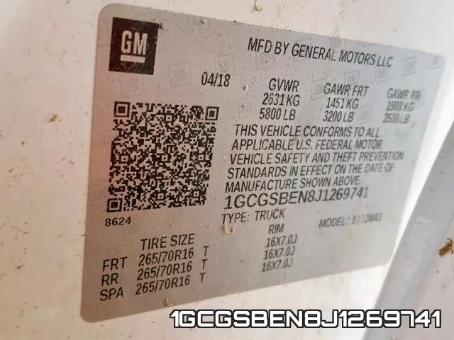 1GCGSBEN8J1269741