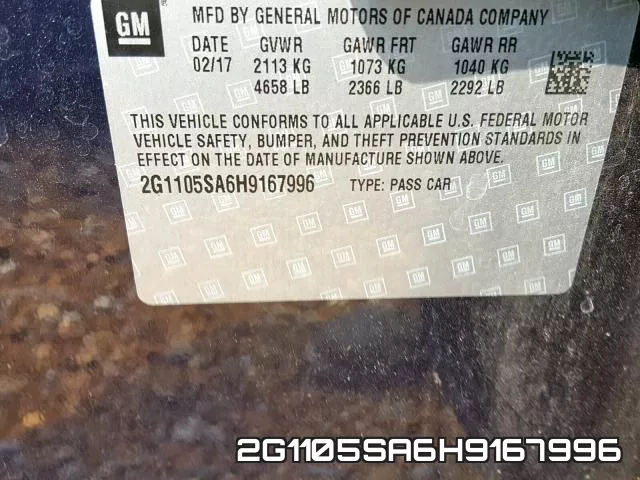 2G1105SA6H9167996