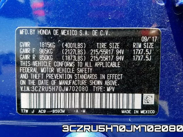 3CZRU5H70JM702080