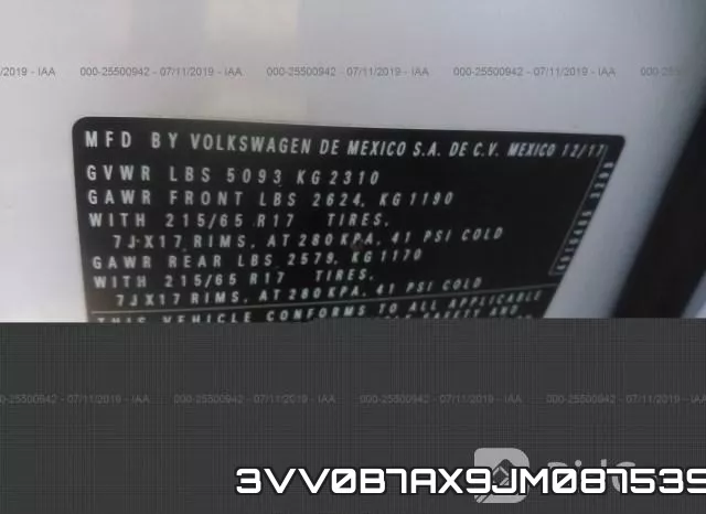 3VV0B7AX9JM087539