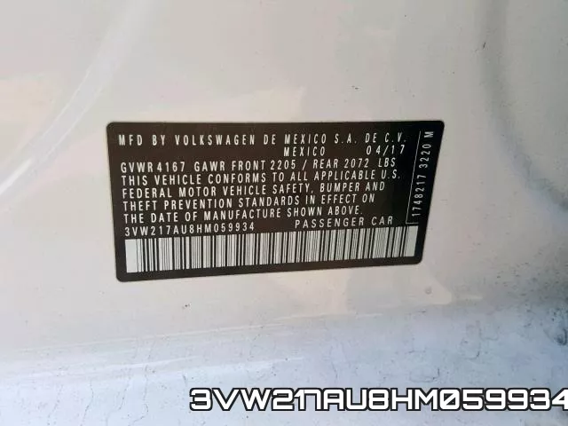 3VW217AU8HM059934