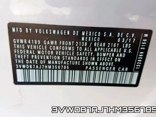 3VWDB7AJ7HM356785