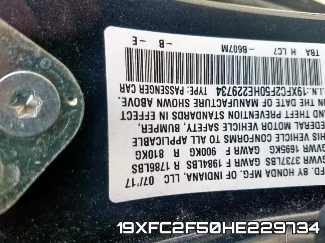 19XFC2F50HE229734