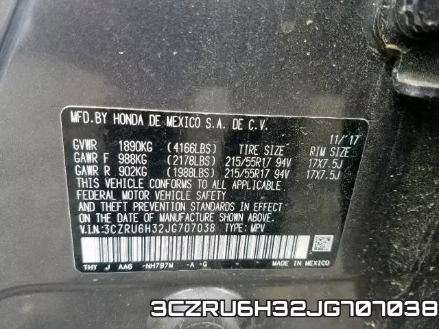 3CZRU6H32JG707038