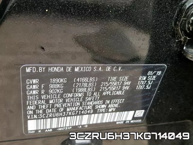 3CZRU6H37KG714049