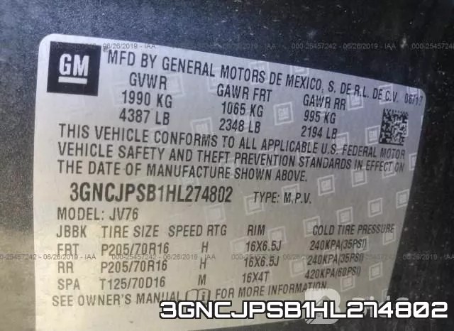 3GNCJPSB1HL274802