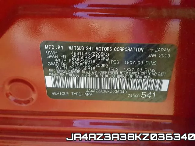 JA4AZ3A38KZ036340