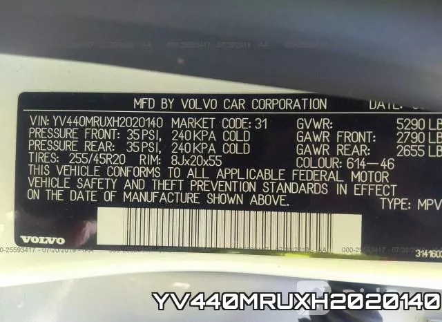 YV440MRUXH2020140