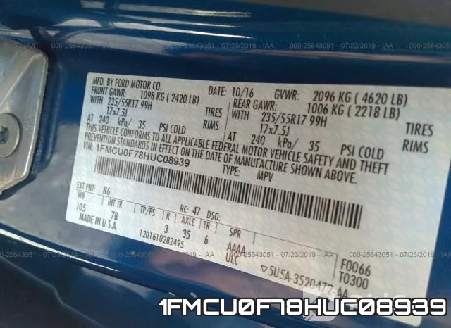 1FMCU0F78HUC08939