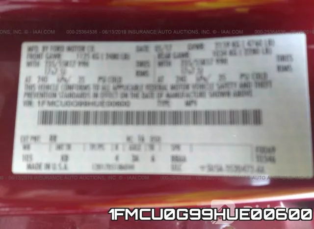 1FMCU0G99HUE00600