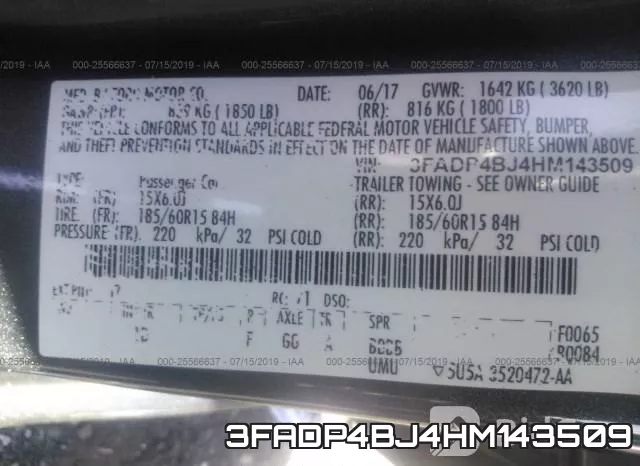 3FADP4BJ4HM143509