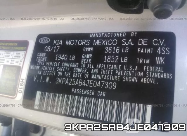 3KPA25AB4JE047309