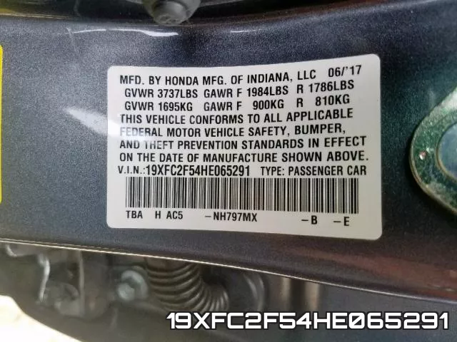 19XFC2F54HE065291