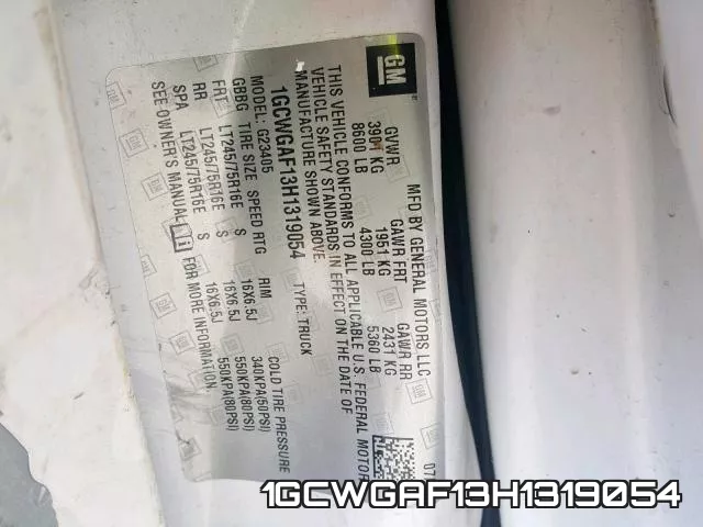 1GCWGAF13H1319054