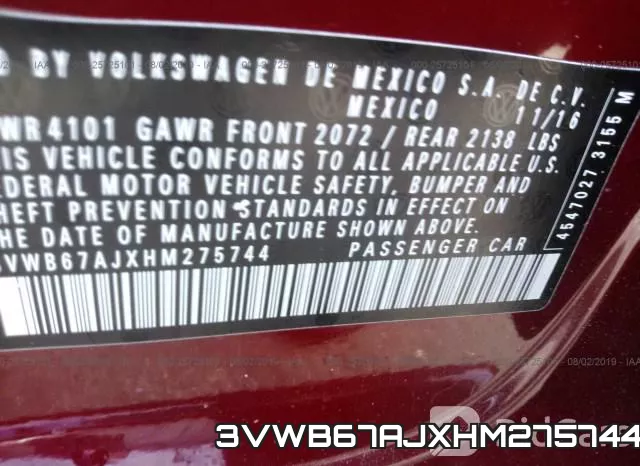 3VWB67AJXHM275744
