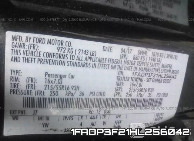 1FADP3F21HL256042