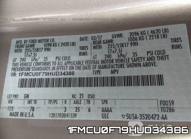 1FMCU0F79HUD34386