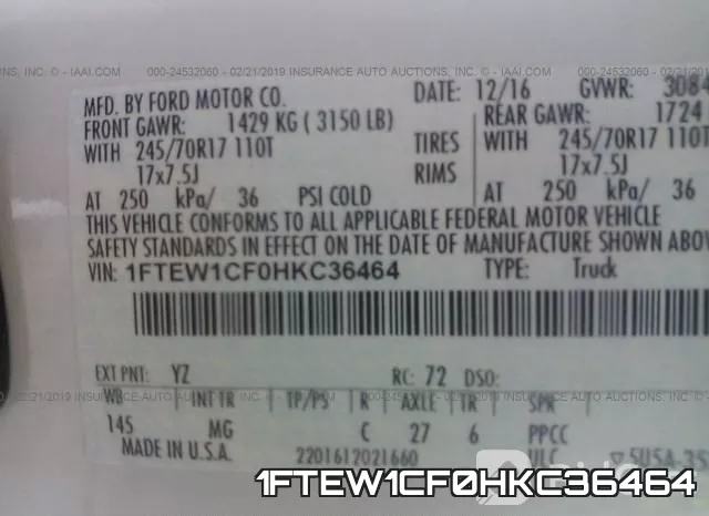 1FTEW1CF0HKC36464
