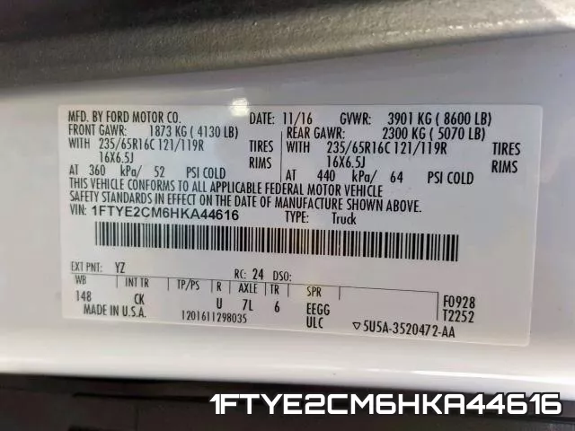 1FTYE2CM6HKA44616