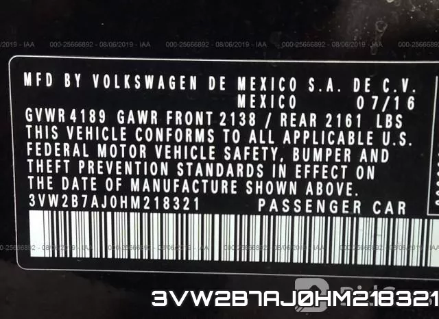 3VW2B7AJ0HM218321