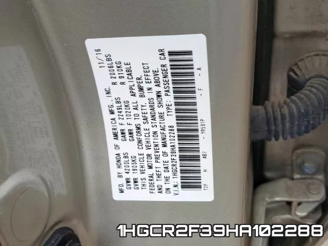1HGCR2F39HA102288