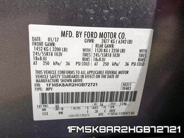 1FM5K8AR2HGB72721