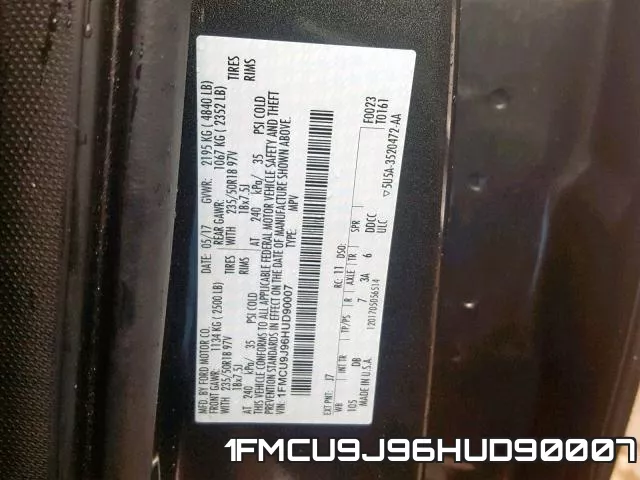 1FMCU9J96HUD90007