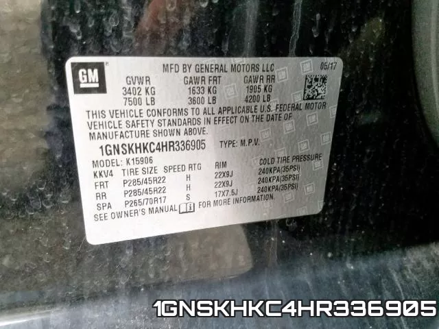 1GNSKHKC4HR336905