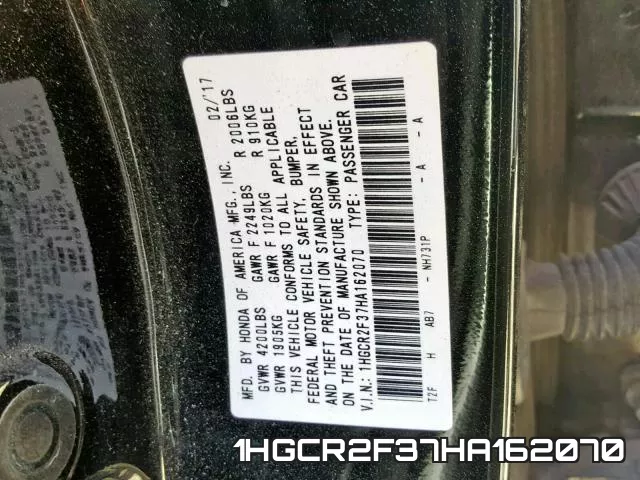 1HGCR2F37HA162070