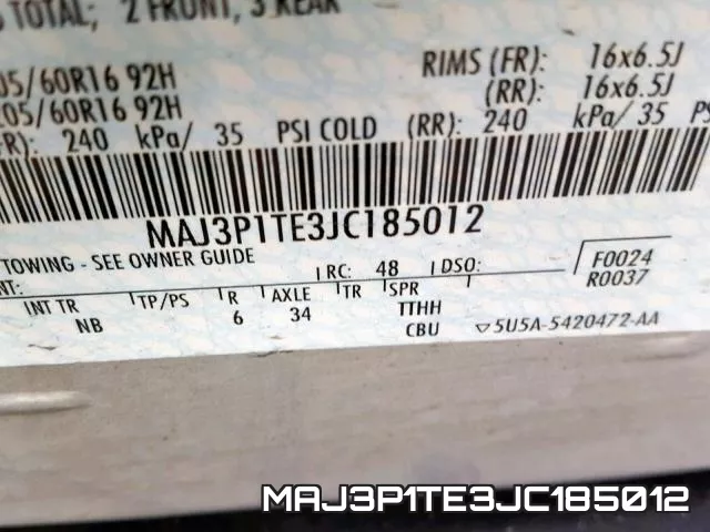 MAJ3P1TE3JC185012