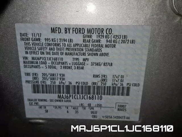 MAJ6P1CL1JC168110