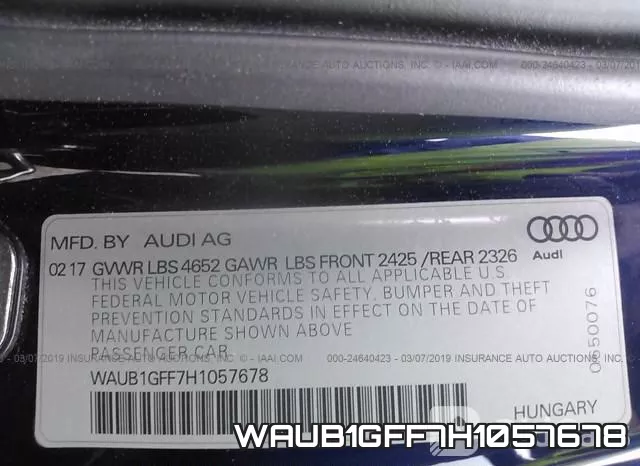WAUB1GFF7H1057678