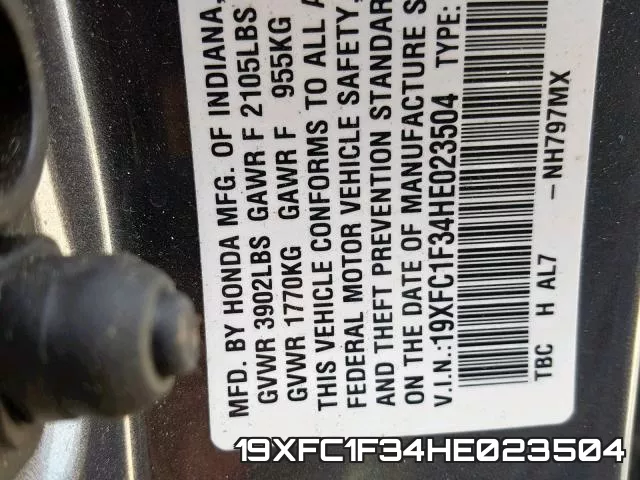 19XFC1F34HE023504