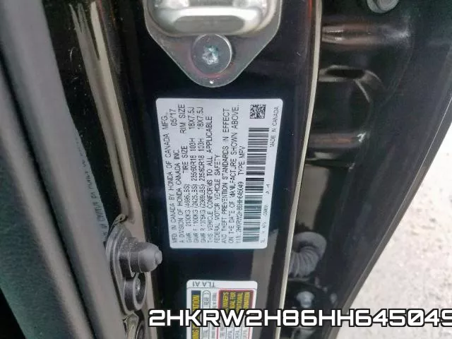2HKRW2H86HH645049