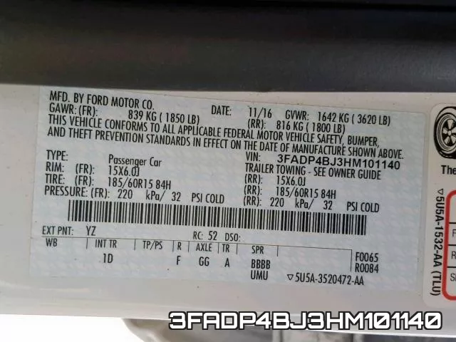 3FADP4BJ3HM101140