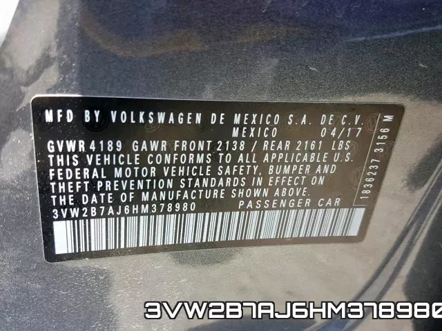 3VW2B7AJ6HM378980