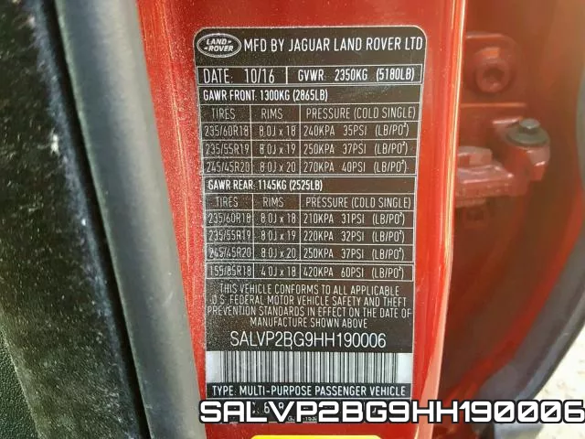 SALVP2BG9HH190006