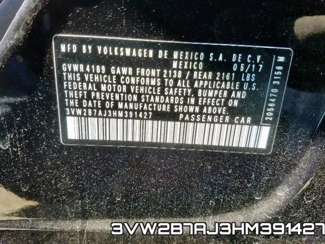 3VW2B7AJ3HM391427