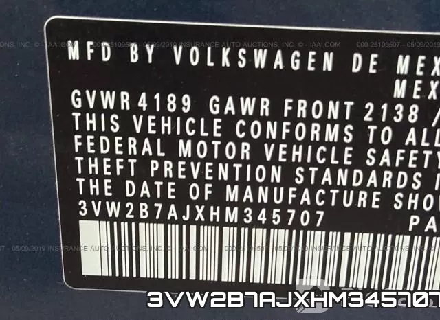 3VW2B7AJXHM345707