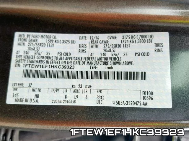 1FTEW1EF1HKC39323