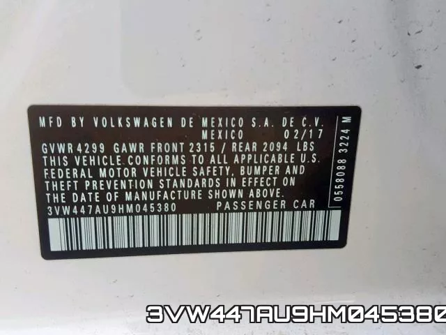 3VW447AU9HM045380
