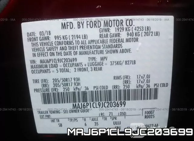 MAJ6P1CL9JC203699