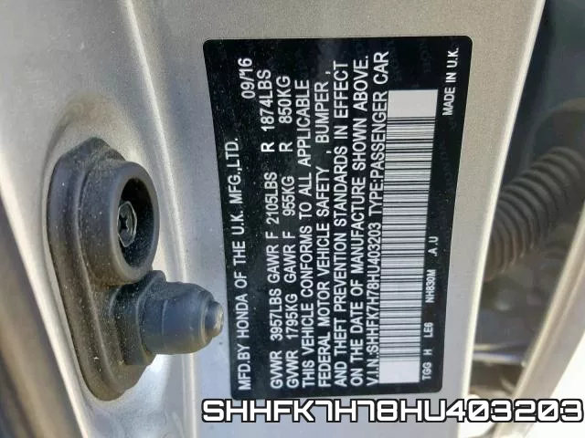 SHHFK7H78HU403203
