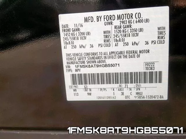 1FM5K8AT9HGB55071