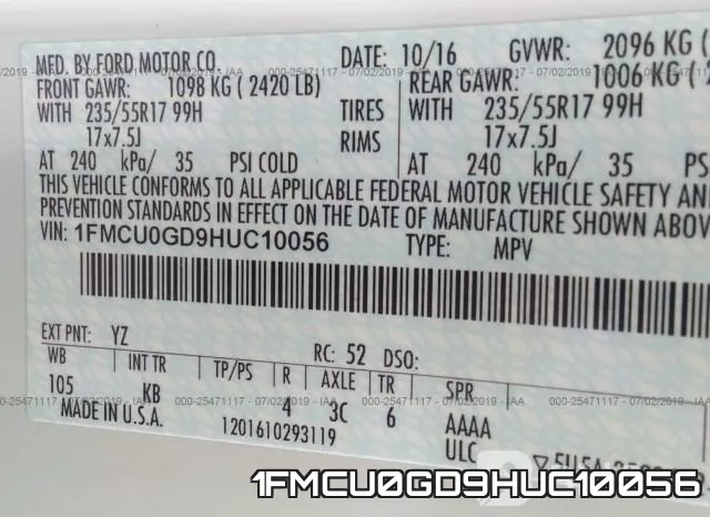 1FMCU0GD9HUC10056